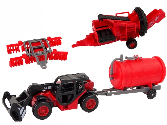 Set vehicule agricole tractoare din metal 12 piese