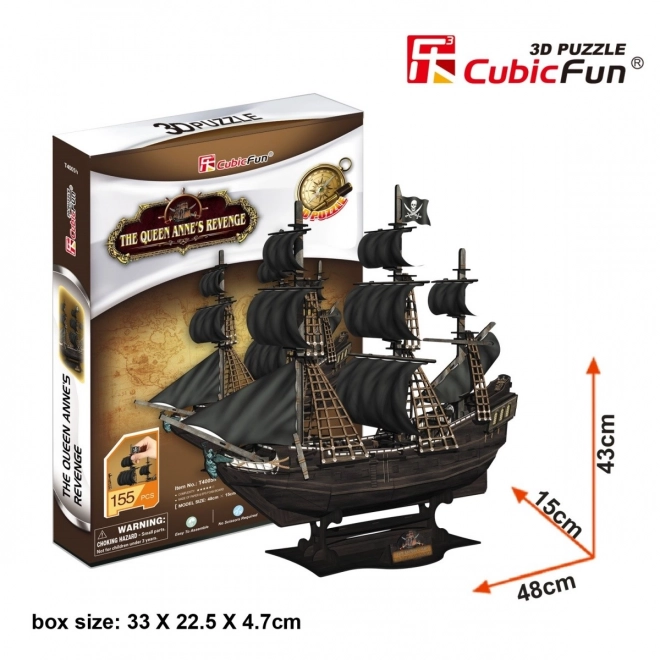 Puzzle 3D corabie pirat Teroarea Reginei Anne