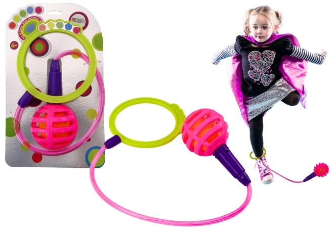 Jucărie Skipper cu LED pentru picior Hula Hoop roz