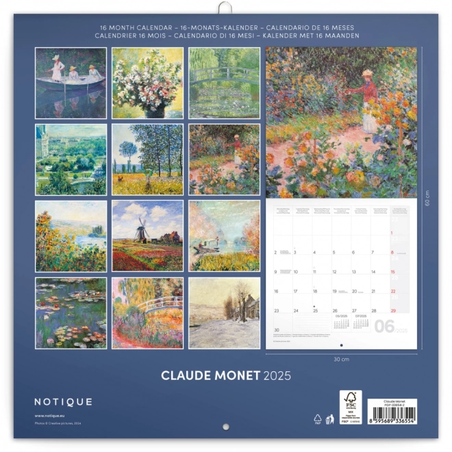 calendar notique cu claude monet 2025