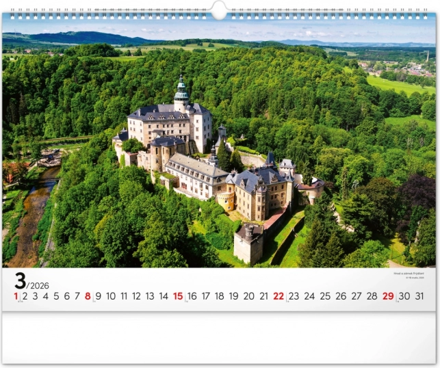 Calendar de perete Panoramata Cehia 2026