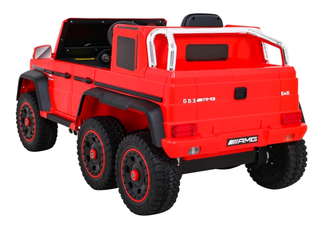 Mercedes G63 AMG Mașina pe baterii Roșie + Telecomandă + 6 roți EVA + Start lent + MP3 LED