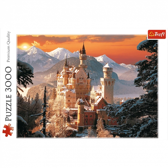 Puzzle Trefl 3000 de piese - Castelul Neuschwanstein în iarnă