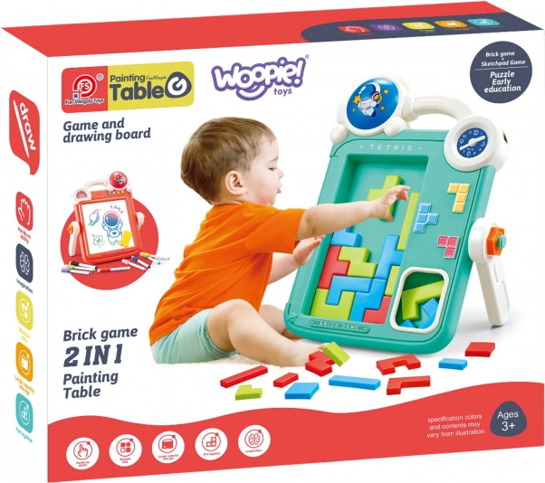 Tablă dublă pentru desen și Joc Tetris 2în1 Portocaliu