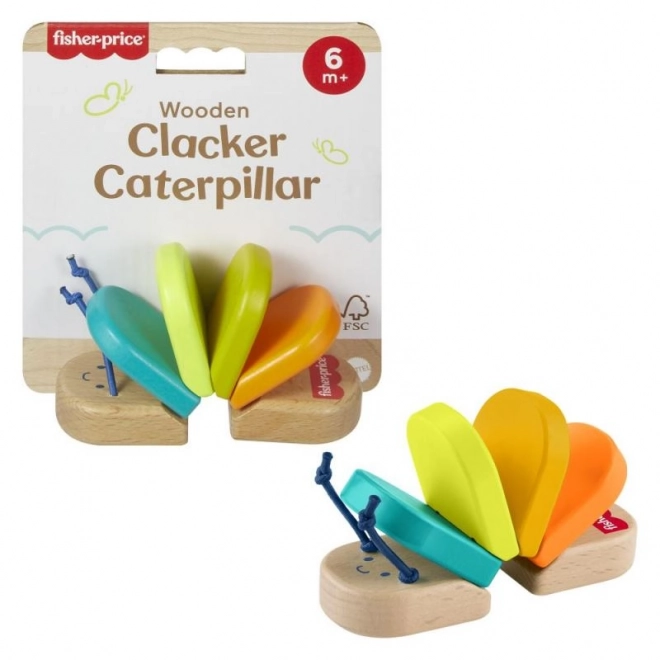 Jucărie senzorială omidă de lemn Fisher-Price