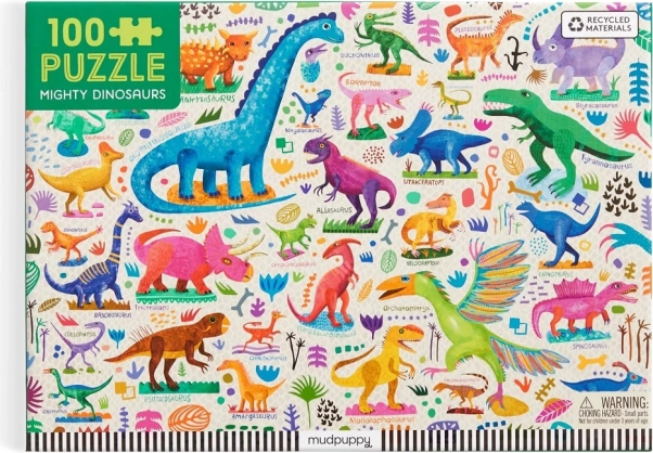 Puzzle Mudpuppy Dinozauri Puternici 100 de Piese