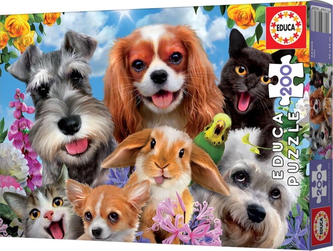 educa puzzle selfie paradă animale de companie 200 piese