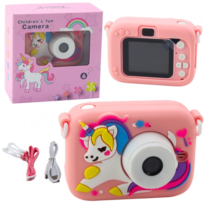 Aparat digital pentru copii unicorn roz