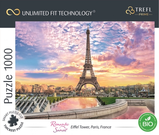 Puzzle romantic la apus: Turnul Eiffel, Paris 1000 piese