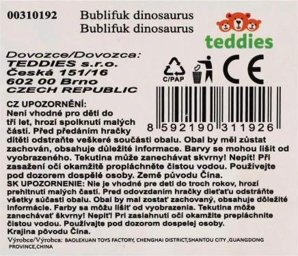Bule de săpun dinozaur 40ml plastic