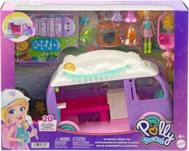 Polly Pocket Furgoneta de Glamping cu Păpușă