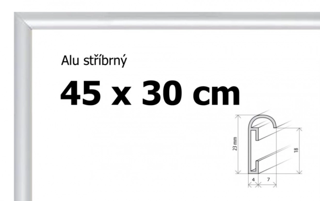 ramă aluminiu 45x30cm - argintie