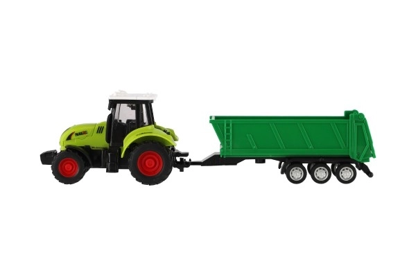 Tractor cu remorcă din plastic 24cm cu fricțiune