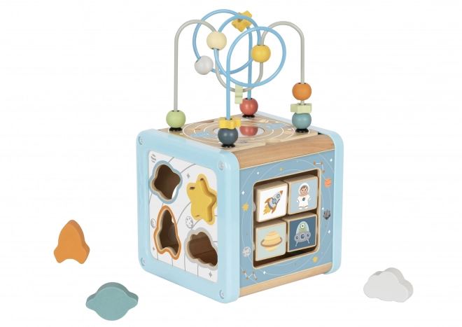 Cub de Activități din Lemn Tooky Toy Spațiu Sortator Labirint