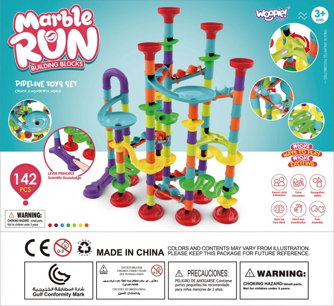 Pistă spirală cu bile Woopie - Set de 142 piese