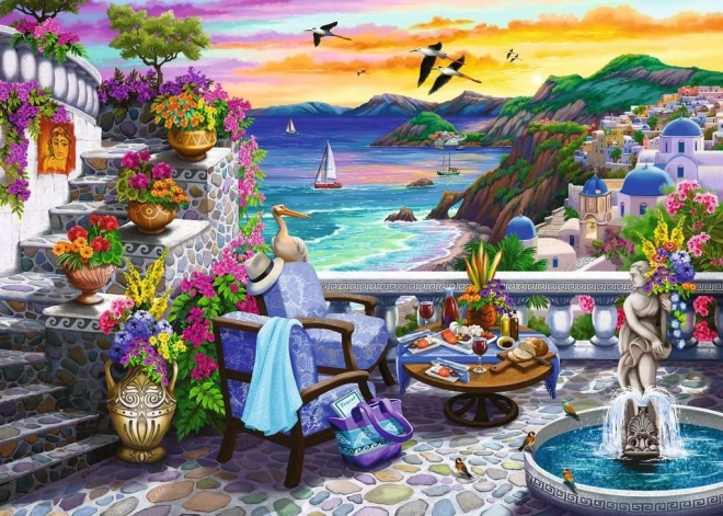 Puzzle apus de soare peste Santorini