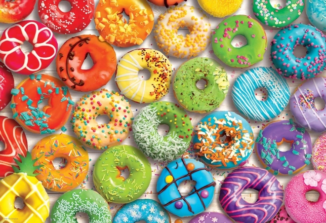 Puzzle cutie metalică Donut Rainbow 550 piese