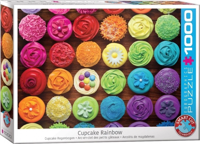 Puzzle curcubeu cu cupcakes 1000 piese EUROGRAPHICS