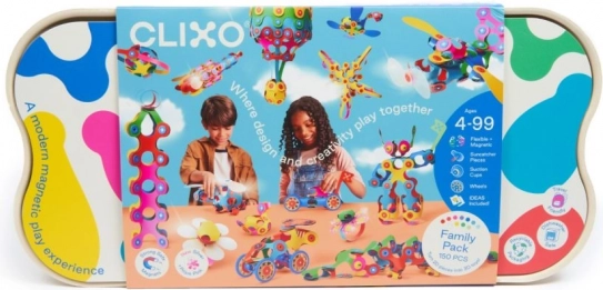 Set de construcție magnetică Clixo Family Pack - 150 de piese