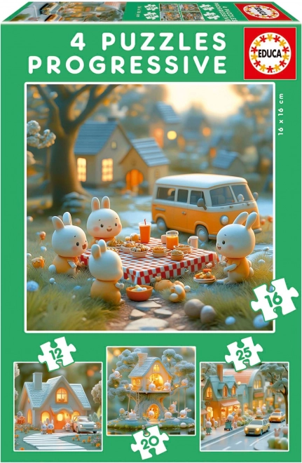 EDUCA Puzzle Orașul Iepurilor 4v1