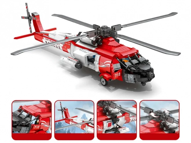 Set construcție elicopter Sikorsky HH-60J Jayhawk 1137 piese