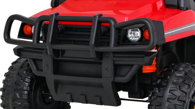 Pick-up agricol pentru copii roșu + telecomandă + remorcă bagaje + lopată + EVA + MP3 LED