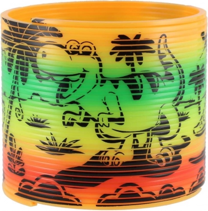 Spirală din plastic cu motiv de dinozauri 7,5cm