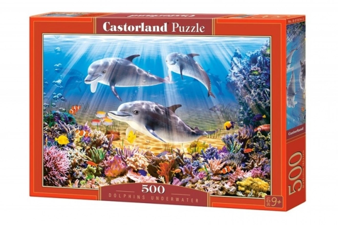 Puzzle 500 piese cu delfini sub apă