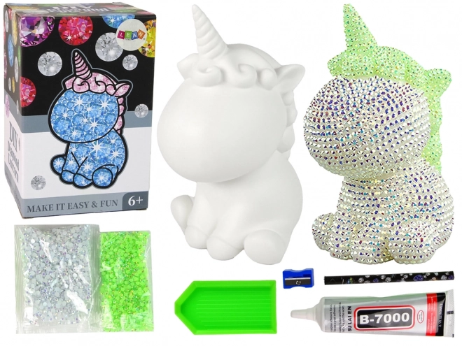 set creativ unicorn diy diamante cristale verde