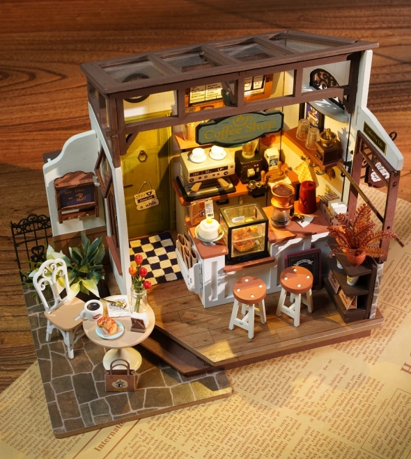 RoboTime puzzle 3D din lemn – cafenea