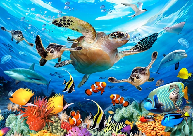 Puzzle din lemn viața în ocean