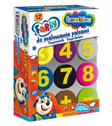 Vopsele pentru degete Bambino, 12 culori