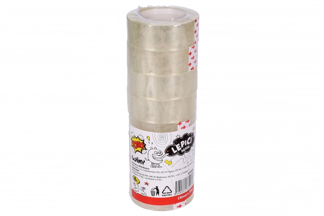 Bandă adezivă transparentă 18mm x 30m set 8 bucăți