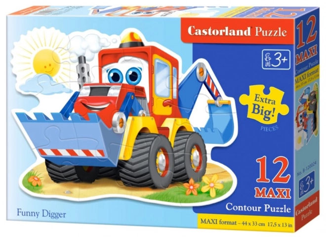 Puzzle Contur Vesel Excavator Maxi pentru Copii