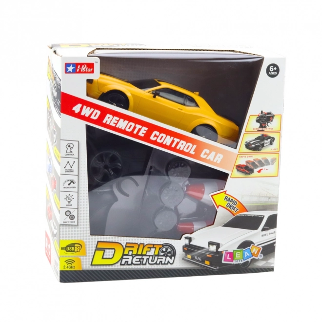 Mașină sport pentru drift cu telecomandă 4WD galbenă
