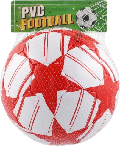 Minge de fotbal umflată, roșu și alb, 23 cm