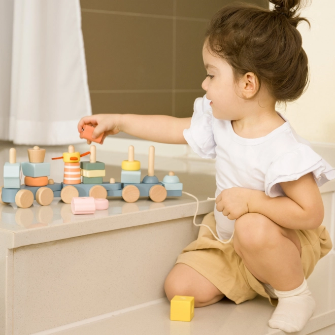 Montessori trenuleț ocean din lemn