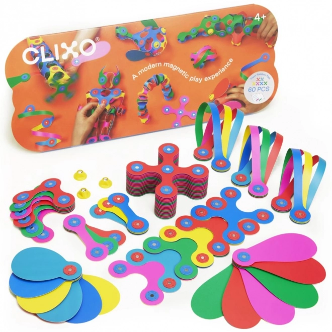 Clixo Super Rainbow - set de construcție magnetică 60 de piese