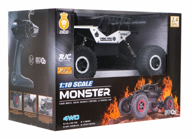 Crawler Monster zdalnică control 6+ ani argintiu model 1:18