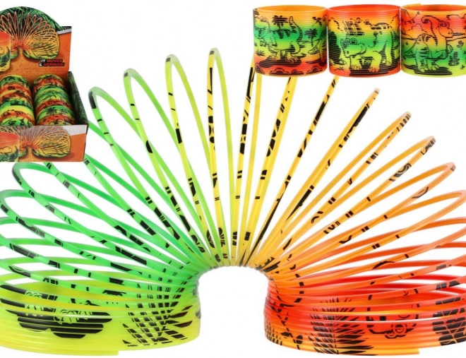 Spirală din plastic cu motiv de dinozauri 7,5cm