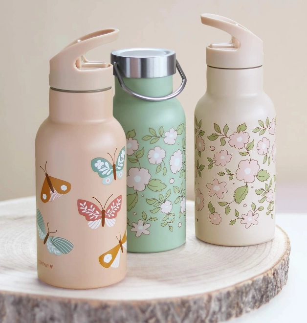 A Little Lovely Company Sticlă de băut din oțel inoxidabil 500 ml – Fluture