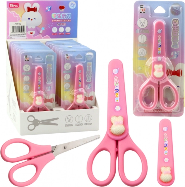 Foarfeci școlare cu capac decorativ 14 cm