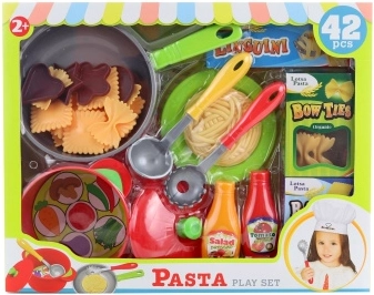 Set din plastic cu mâncare și veselă pentru copii