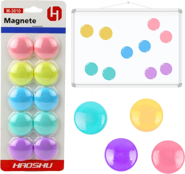 Set de magneți colorați, 10 seturi, 3 cm