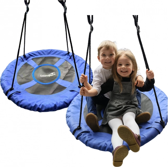 Leagăn de grădină tip cuib pentru copii albastru 80 cm