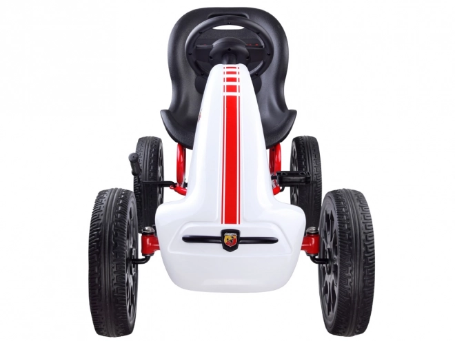 Gokart cu pedale ABARTH cu roți mari și moi – alb