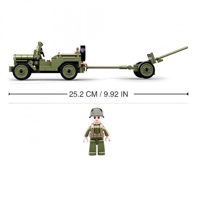 Jeep de teren și tun anti-aerian Sluban Army WW2