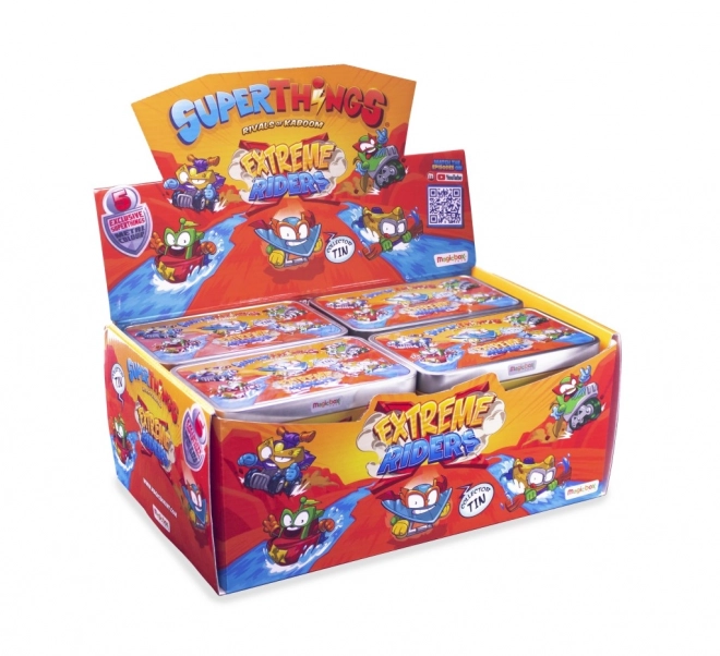 Set figurine SuperThings Extreme Riders în cutie de metal