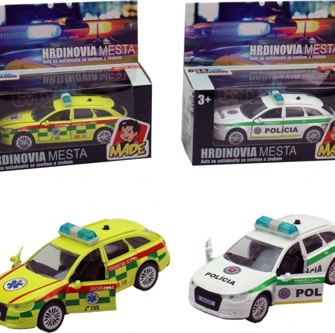 Mașină de intervenție de urgență și poliție pullback
