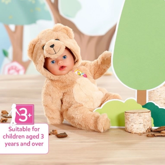 Costum ursuleț cu glugă pentru Baby Born